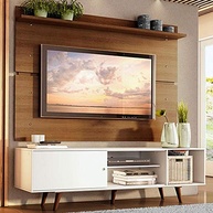 Rack Madesa Dubai com Painel para TV até 65" | Design Moderno em Branco/Rústico - imagem 2