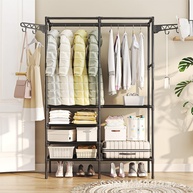 Arara Armário com Sapateira e Cabideiro Removível em Preto - Organize com Estilo - imagem 1