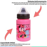 Copo Disney BabyGo 340ml com Tampa Válvula Redutora de Pingos - Rosa com Tampa Preta - imagem 5