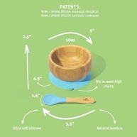Tigela de Bambu com Ventosa e Colher Silicone Segura e Ecológica para Bebês - Avanchy - imagem 4