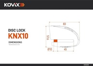 KOVIX KNX10: Trava de Freio a Disco com Alarme 120dB para Moto - Segurança Máxima em Laranja Fluorescente! - imagem 3