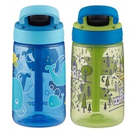 Garrafa Contigo Aubrey com Canudo 400ml - Pacote com 2 Unidades | Design Infantil Baleia e Dragão - imagem 4