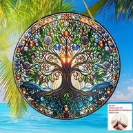 Adesivos de Janela Árvore da Vida Anticolisão - Proteja Pássaros e Decore com Estilo - imagem 4