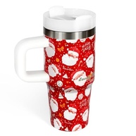 Copo de Natal 410ml com Alça e Canudo para Crianças - Papai Noel - imagem 4