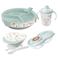 Kit Alimentação Bebê Safari 4 Peças - Prato Térmico + Tigela + Pote + Caneca com Tema Animal - imagem 2