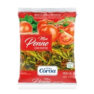 Macarrão Mini Penne Com Vegetais Coroa 500G, Coroa Alimentos, Massa Mini Penne De Sêmola Com Vegetais Pasta Tre Verdure, Vermelho, Ótima Nutrição Com Muito Sabor, Tradição Da Família - imagem 2
