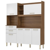 Armário de Cozinha 6 Portas 2 Gavetas Select Demobile Amêndoa/Branco – Organize com Estilo - imagem 4