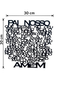Quadro Decorativo Pai Nosso Vazado em MDF 3mm - 30x30 cm Preto | Arte Religiosa com Recorte Laser - imagem 3