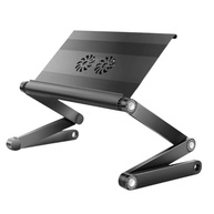 Mesa Notebook Ajustável com Ventilador Duplo e Articulação 360° em Alumínio - imagem 2