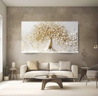 Quadro Decorativo Arvore da Vida 90x60cm - Impressão 3D em Canvas com Bordas Infinitas - imagem 2