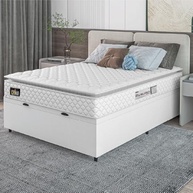 Cama Box Baú com Colchão Casal 138x188cm - Espuma D33 Pillow Top New Millenium | Até 120kg/pessoa - imagem 3