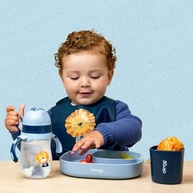 Kit Alimentação 4 em 1 Azul com Colher Termossensível - Segurança e Praticidade para Bebês - imagem 3