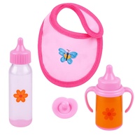 Kit Mamadeira Mágica Infantil - 4 Peças com Mamadeira Interativa, Copinho, Chupeta e Babador Rosa - imagem 1
