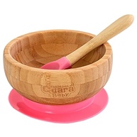 Tigela de Bambu com Ventosa Rosa - Segura, Sustentável e Ideal para Bebês - imagem 2