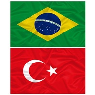 Bandeira Dupla Face da Turquia + Brasil 145x90cm - Decore com Orgulho Nacional - imagem 1