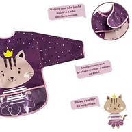 Babador Impermeável com Mangas Longas e Bolso Coletor Clingo Milky Rosa - Proteção Total para Bebês - imagem 4