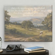 Arte de Parede Cristã com Versículo Bíblico Salmo 90:2 - Tela emoldurada 20x25cm para Decoração Espiritual - imagem 1