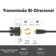 Cabo HDMI para DVI 24+1 Flat 12m: Imagem 1080p Cristalina com Contatos Ouro e Blindagem - imagem 3