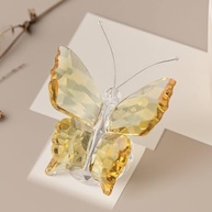 Borboleta de Cristal com Base de Bola de Vidro - Decoração Elegante para Casa, Casamento e Presente (Amarelo) - imagem 4