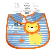 Babador com Bolso Leão Laranja Love - Impermeável e Confortável para Bebês - imagem 4