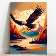 Tela Quadro Borda Infinita Águia Velho Oeste 100x60cm - Decoração Moderna com Estilo - imagem 2