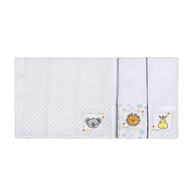 Paninho de Boca com Faixa Bordada Karinho para Bebê - 40cm x 40cm | 3 Unidades em Tecido Fralda 100% Algodão - imagem 3