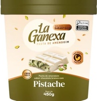Pasta de Amendoim Chocolate branco e Pistache com Whey Protein La Ganexa 450g - imagem 3