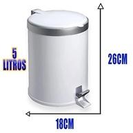 Lixeira com Pedal 5L em Polipropileno Branco | Tampa Reta com Aro Prata | Higiênica e Prática para Banheiro, Escritório e Lavabo - imagem 3