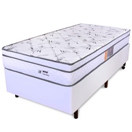 Cama Box Solteiro com Colchão de Molas Ensacadas e Pillow Top - Courvin Branco 88x188cm - imagem 1