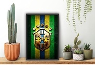 Quadro Decorativo Futebol Brasileira com Moldura Preta - Estilo Esportivo para Quartos e Salas - imagem 3