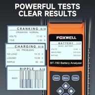 FOXWELL BT780: Testador de Bateria Automotiva Profissional com Impressora Integrada - imagem 3
