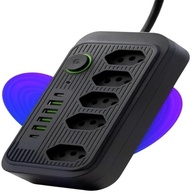 Extensão Elétrica Premium 5 Tomadas + 6 USB (4 USB-A + 2 USB-C) - 1,9m, 2500W Bivolt com Proteção - imagem 2