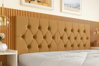 Cabeceira Estofada Queen Capitonê Bege - Design Moderno com Fixação na Parede - imagem 1