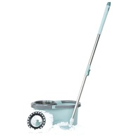 Mop Balde Giratório Pró Verde com Centrífuga em Inox - 2 Refis Microfibra, Balde 7L, Cabo 140cm - imagem 5