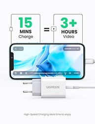 Kit Carregador Rápido UGREEN PD 20W com Cabo MFI Lightning CD137 Branco CERTIFICADO ANATEL Nº:05613-22-13824 - imagem 4