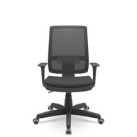 Cadeira Presidente Brizza Tela Back System com Assento Crepe Plaxmetal Preta - Conforto e Estilo para Seu Escritório - imagem 2
