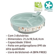 Kit Alimentação Bebê Safari 4 Peças - Prato Térmico + Tigela + Pote + Caneca com Tema Animal - imagem 3