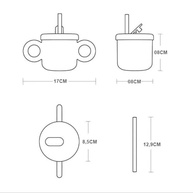 Caneca Infantil 250ml com Tampa Antivazamento e Canudo - Design Kawaii Verde Menta - imagem 4