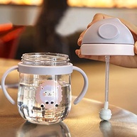 Copo com Canudo Naroote para Bebês - 250ml, à Prova de Vazamento, Design V, Ideal para Viagem e Casa (Roxo) - imagem 3