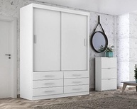 Guarda-Roupa Solteiro Capri 2 Portas Correr com 6 Gavetas – Design Moderno e Funcionalidade - imagem 4