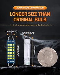 Lâmpadas LED LUYED 44mm: Iluminação Super Brilhante e Durável para Seu Carro (Pacote com 4) - imagem 4