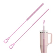 Escova de Limpeza de Palha Silicone - 2 Peças Extra Longa com Cerdas para Canudos e Tampas - imagem 1