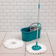 Mop Giratório com Cesto de Aço Inox e Balde Centrifugador - Limpeza 360° Eficiente e Prática - imagem 3