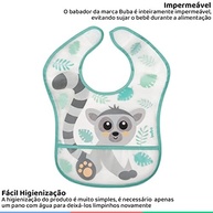 Buba Babador Com Bolso Lemure Colorido - Impermeável com Fechamento em Velcro - imagem 4