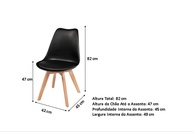Kit com 6 Cadeiras Leda Saarinen Wood Pretas com Almofada - Design Eames Moderno para Sala de Jantar, Cozinha e Escritório - imagem 2