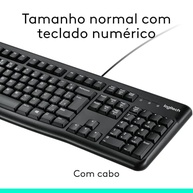 Combo Teclado e Mouse com fio USB Logitech MK120 com Design Confortável, Durável e Resistente à Respingos, USB e Layout ABNT2 - imagem 4