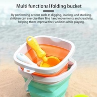 Balde de Praia Dobrável com Alça - Silicone Resistente e Compacto para Praia, Acampamento e Brincadeiras - imagem 4