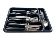 Jogo de Talheres em Aço Inox com Divisória - Kit Completo de Facas, Garfos e Colheres Premium (Preto) - imagem 4