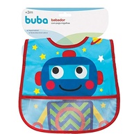 Baba Confiável com Estilo: Babador Impermeável Buba Robô Champanhe com Bolso Prático - imagem 5