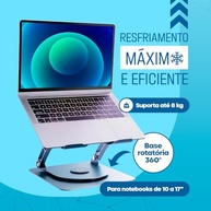 Suporte para Notebook com Cooler e Ventoinha - Base Ajustável em Liga de Alumínio com Resfriamento Ativo - imagem 3